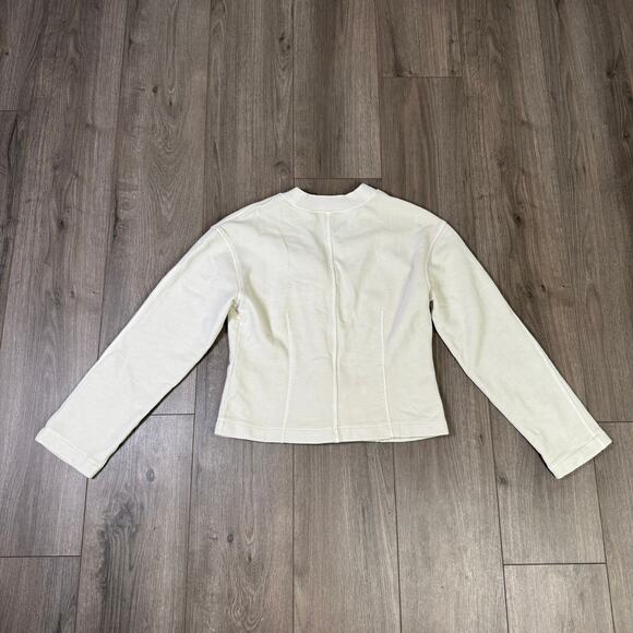 Madewell Waisted Cardigan Sweatshirt WMNS XS Off White Button Up V-neck NU853 LS - Picture 11 of 13